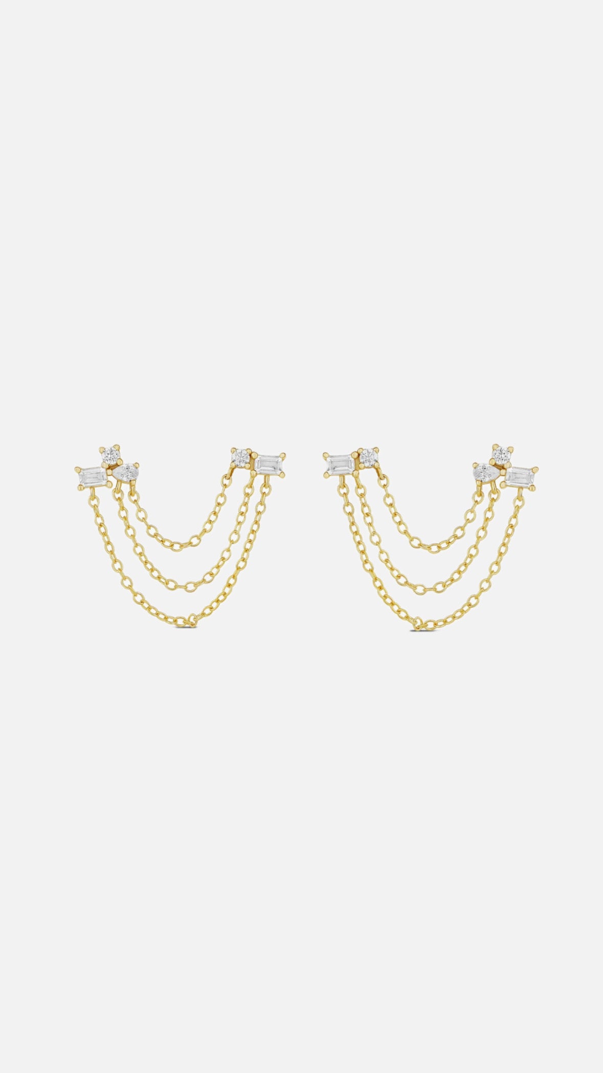 Diamond Drape Double Studs