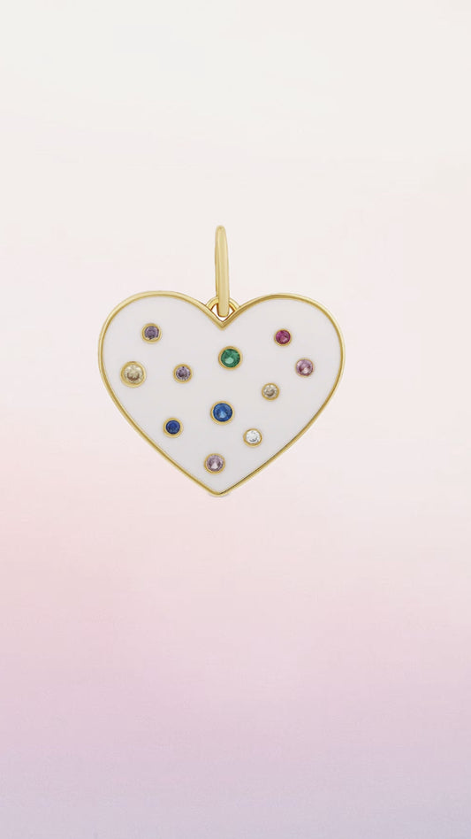 RAINBOW ENAMEL HEART
CHARM