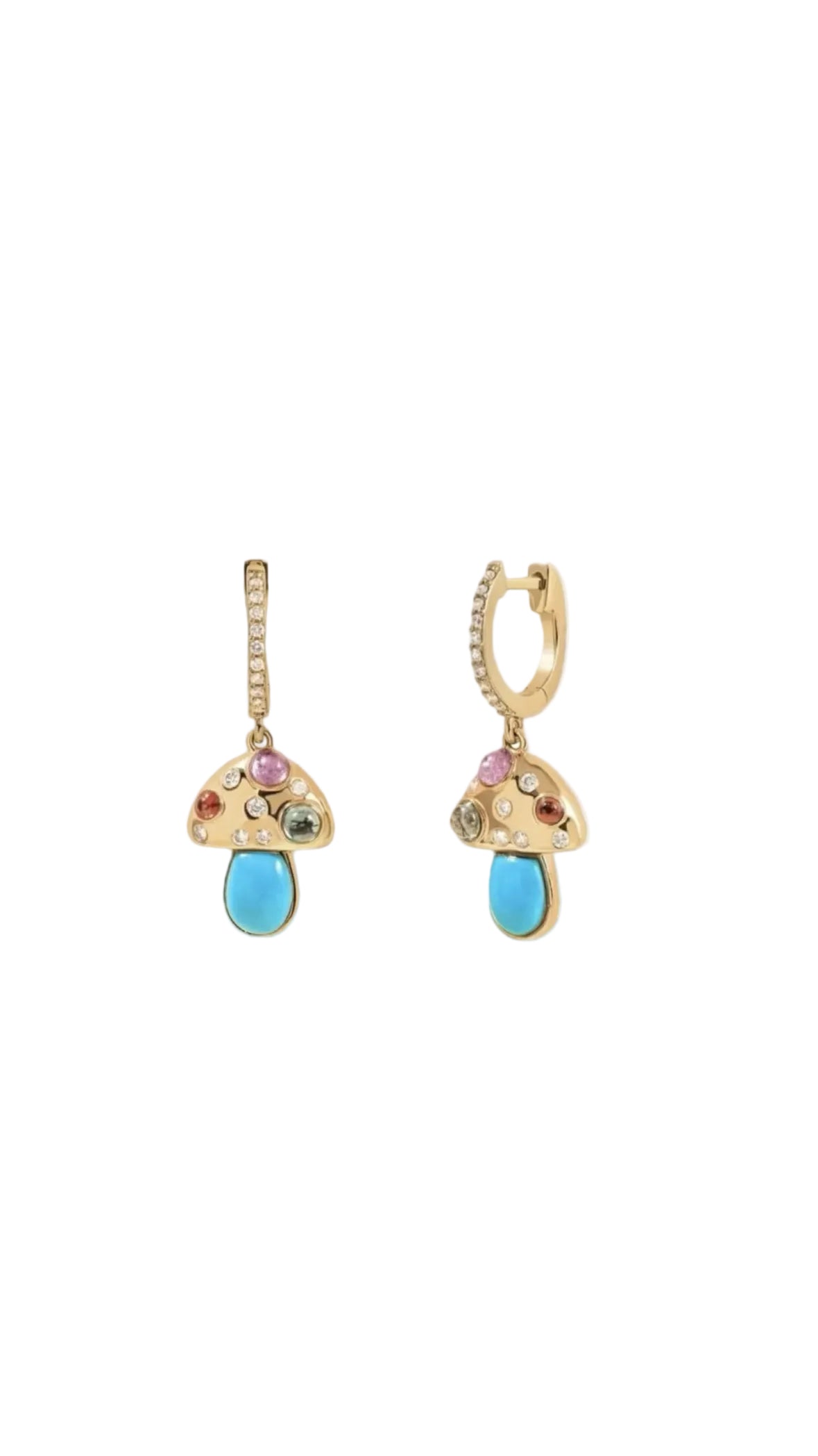 Mushroom drop earrings