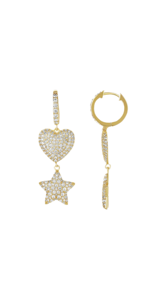 Starlit Heart Drop Huggies