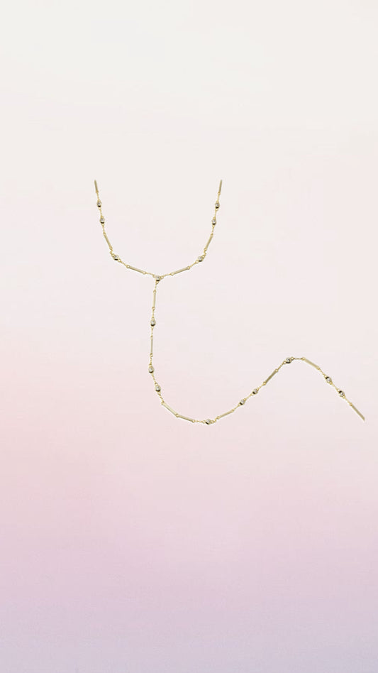 DIAMOND BEZEL BAR LARIAT