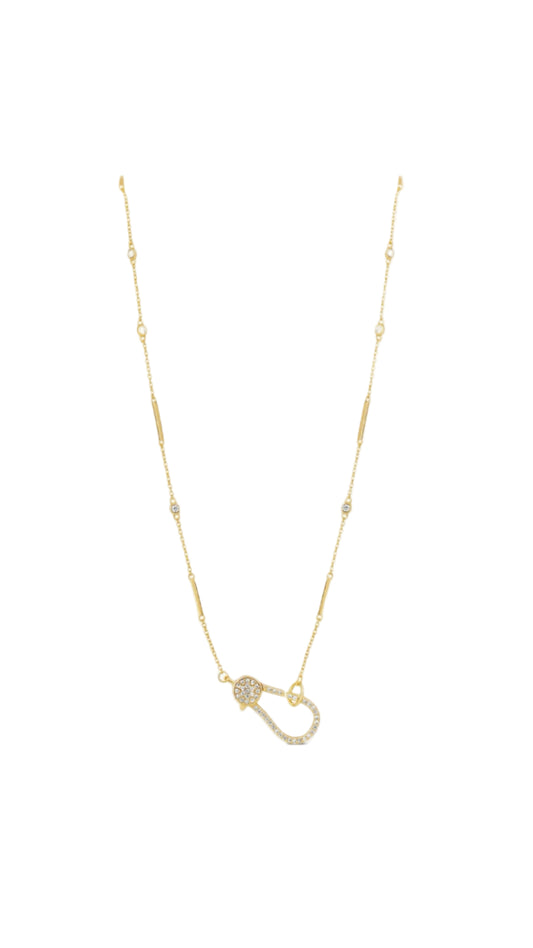 The Pave Hook Bar Necklace
