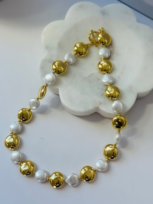 Bead and Pearl Necklace