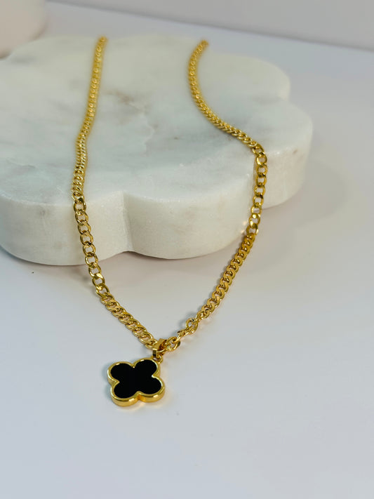 Black Flower Necklace