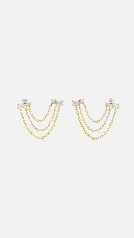 Diamond Drape Double Studs